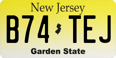 NJ license plate B74TEJ