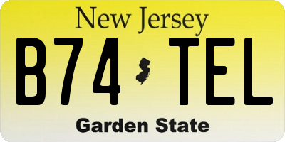 NJ license plate B74TEL