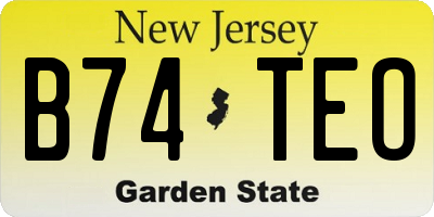NJ license plate B74TEO