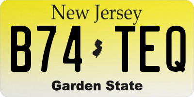 NJ license plate B74TEQ