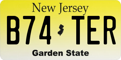 NJ license plate B74TER