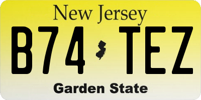 NJ license plate B74TEZ