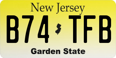 NJ license plate B74TFB