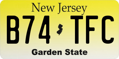 NJ license plate B74TFC