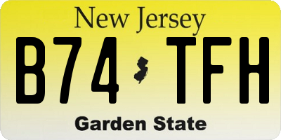 NJ license plate B74TFH