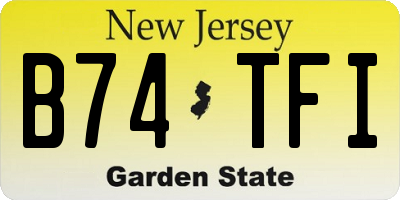NJ license plate B74TFI