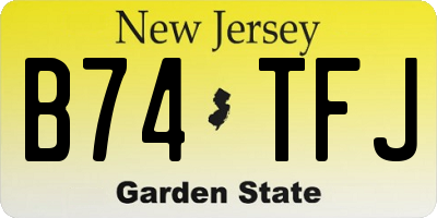 NJ license plate B74TFJ