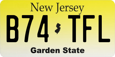 NJ license plate B74TFL
