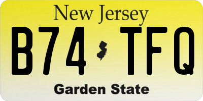 NJ license plate B74TFQ