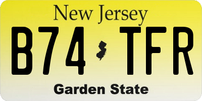 NJ license plate B74TFR