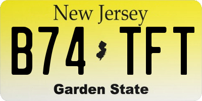 NJ license plate B74TFT