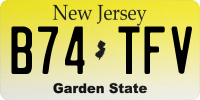 NJ license plate B74TFV