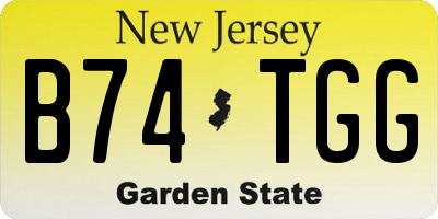 NJ license plate B74TGG