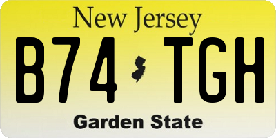 NJ license plate B74TGH