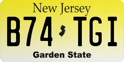 NJ license plate B74TGI