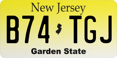 NJ license plate B74TGJ