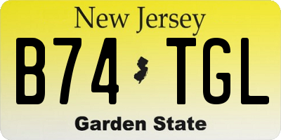 NJ license plate B74TGL