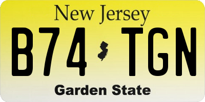 NJ license plate B74TGN