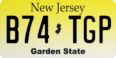 NJ license plate B74TGP