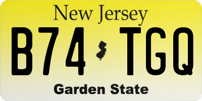 NJ license plate B74TGQ