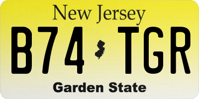NJ license plate B74TGR