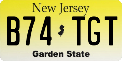 NJ license plate B74TGT