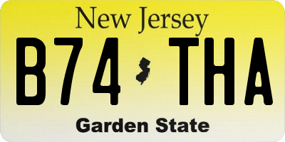 NJ license plate B74THA