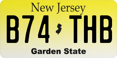 NJ license plate B74THB