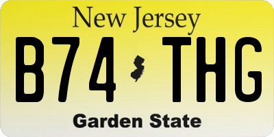 NJ license plate B74THG