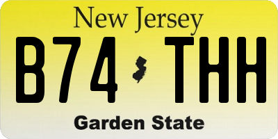 NJ license plate B74THH