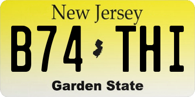 NJ license plate B74THI