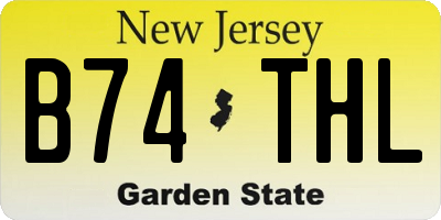 NJ license plate B74THL