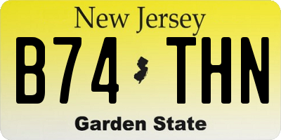 NJ license plate B74THN