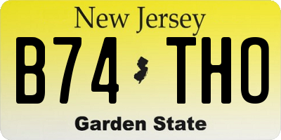 NJ license plate B74THO