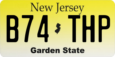 NJ license plate B74THP
