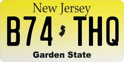 NJ license plate B74THQ