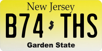 NJ license plate B74THS