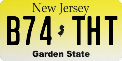 NJ license plate B74THT