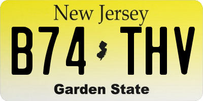 NJ license plate B74THV