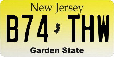 NJ license plate B74THW