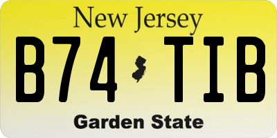 NJ license plate B74TIB