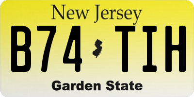 NJ license plate B74TIH