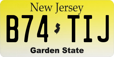 NJ license plate B74TIJ
