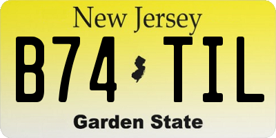 NJ license plate B74TIL