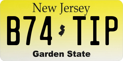 NJ license plate B74TIP