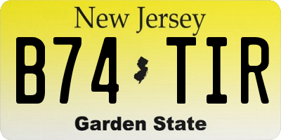NJ license plate B74TIR