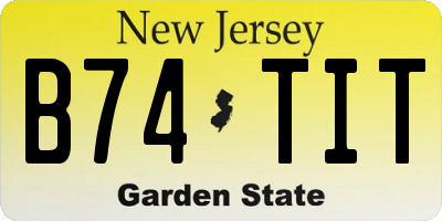 NJ license plate B74TIT