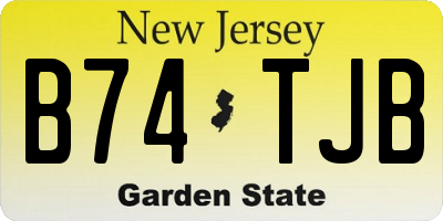 NJ license plate B74TJB