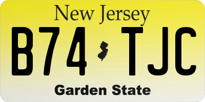 NJ license plate B74TJC