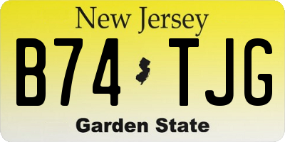 NJ license plate B74TJG